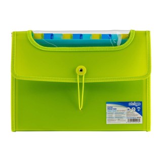 Teczka z gumką PP A4/25MM/6 przegródek zielona Strigo PILOT SF033