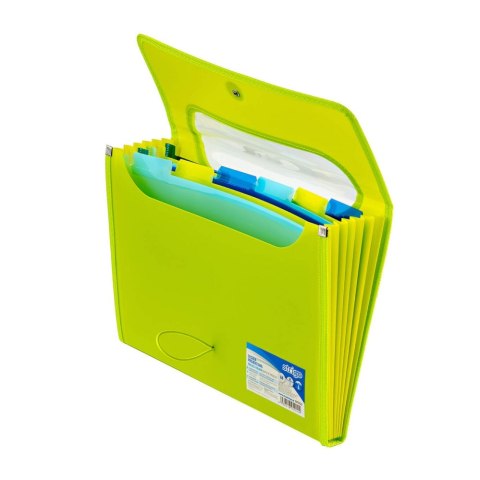 Teczka z gumką PP A4/25MM/6 przegródek zielona Strigo PILOT SF033