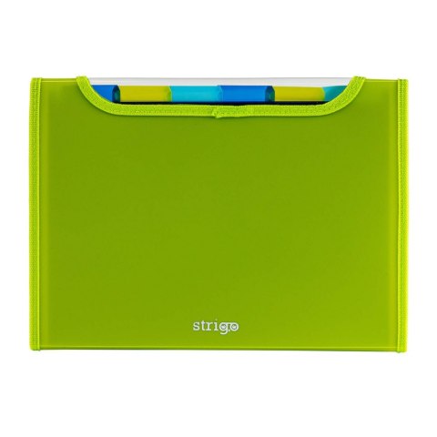 Teczka z gumką PP A4/25MM/6 przegródek zielona Strigo PILOT SF033