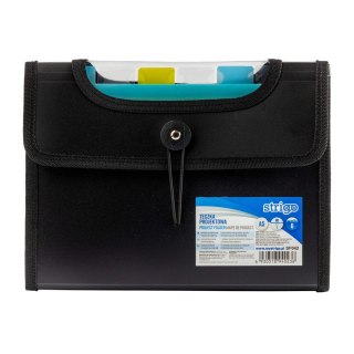 Teczka z gumką PP A5/25MM/6 przegródek czarna Strigo PILOT SF042 CZAR