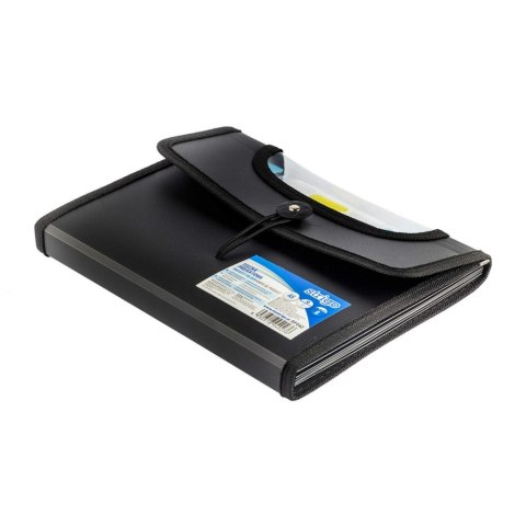 Teczka z gumką PP A5/25MM/6 przegródek czarna Strigo PILOT SF042 CZAR