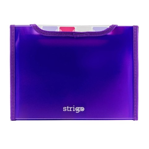 Teczka z gumką PP A5/25MM/6 przegródek fioletowa Strigo PILOT SF039