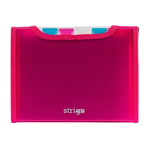 Teczka z gumką PP A5/25MM/6 przegródek różowa Strigo PILOT SF040