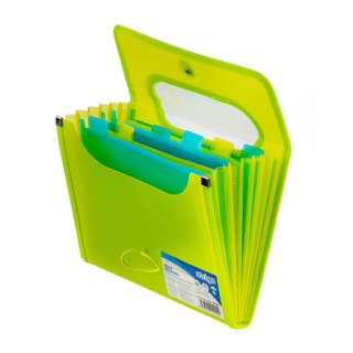 Teczka z gumką PP A5/25MM/6 przegródek zielona Strigo PILOT SF041