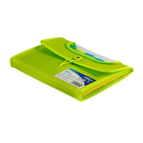 Teczka z gumką PP A5/25MM/6 przegródek zielona Strigo PILOT SF041