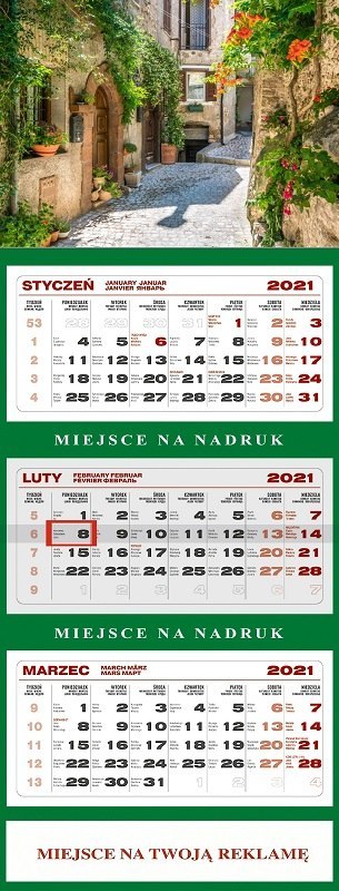 KALENDARZ TROJDZIEL 72X30 OGROD WN FOL
