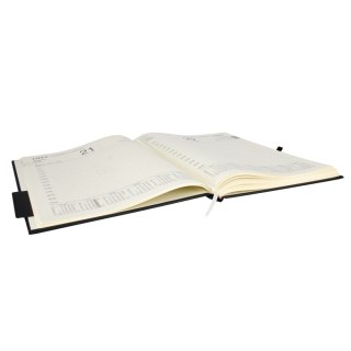 Kalendarz książkowy A4 oprawa twarda Neptun czarny OPS FOL 809929 OPUS