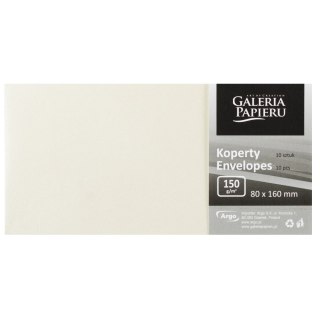 Koperta 8x16 cm nie klejona kremowa perłowa Galeria Papieru op.10 szt. ARGO 280491 GAL