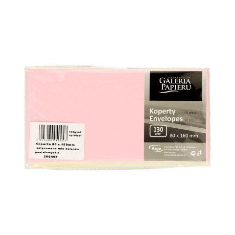 Koperta 80x160 NK mix pastel GALERIA PAPIERU OP50SZT 280498 ARGO