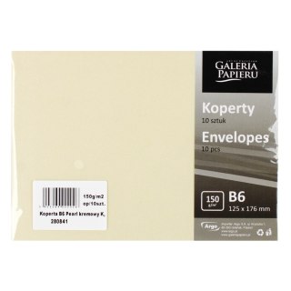 Koperta B6 kremowa perłowa Galeria Papieru op.10 szt. ARGO 280841 GAL