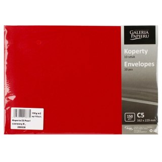 Koperta C5 czerwona perłowa Galeria Papieru op.10 szt. ARGO 280638 GAL