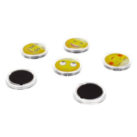 Magnes kolorowy mix Emotikony 33mm op.6szt. STARPAK 528365