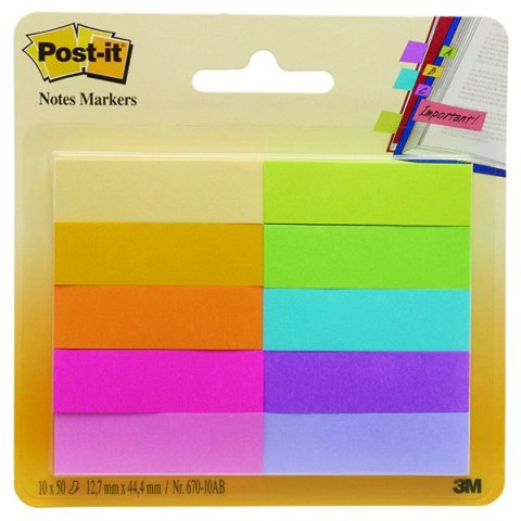 Notes samoprzylepny 10 bloczków 12,7x44,4mm 50 kartek POST-IT 670-10AB