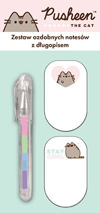 Notes samoprzylepny 30x50/30k 2szt długopis kol Pusheen PBH ST. MAJEWSKI 651946 FO