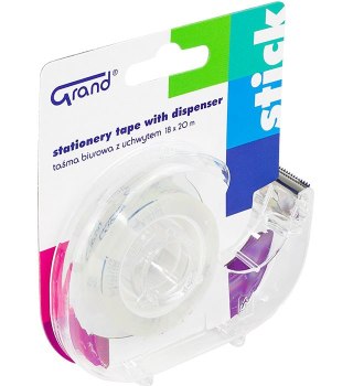 Taśma biurowa GRAND 18 20 m z dispenserem