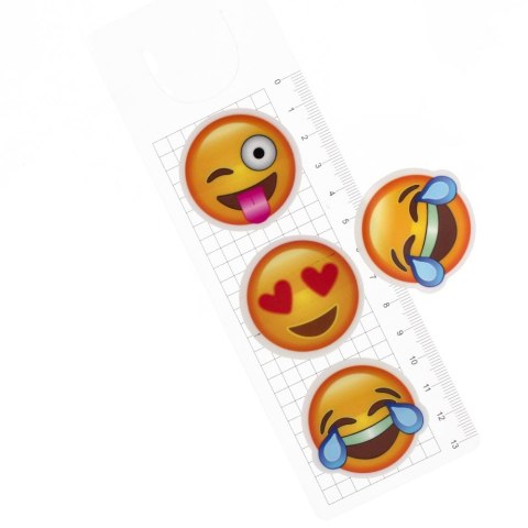 Zakładka indeksująca 40mm/20k okrągła 3szt Emoticon plus linijka STARPAK 472875