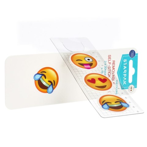 Zakładka indeksująca 40mm/20k okrągła 3szt Emoticon plus linijka STARPAK 472875