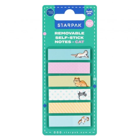 Zakładka indeksująca 45x12/20k 6 kolorów Kot STARPAK 505503