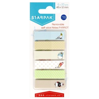 Zakładka indeksująca 45x12/20k 6 kolorów Papugi STARPAK 505504