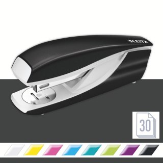 Zszywacz średni metalowy WOW, czarny, 10 lat gwarancji, 30 kartek LEITZ 55021095