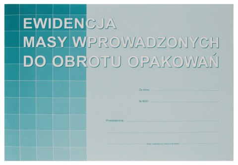 Druk Ewidencja masy wprowadzonych do obrotu opakowań MICHALCZYK I PROKOP S-220-1