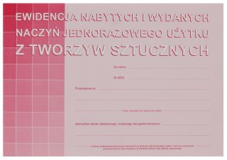 Druk Ewidencja nabycia i wydania naczyń jednorazowego użytku MICHALCZYK I PROKOP S-210-3 MP
