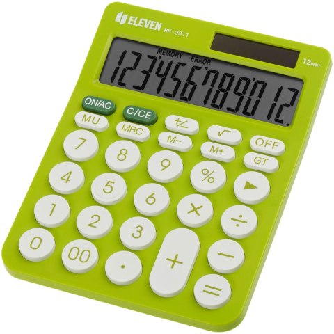 Eleven kalkulator biurowy RK2311GN - okrągłe przyciski, zielony
