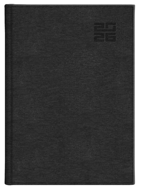 KALENDARZ KSIĄŻKOWY A5 TYGODNIOWY Z NOTESEM ALUMINIUM STANDARD NR KAT. 237A5TNB CZARNY