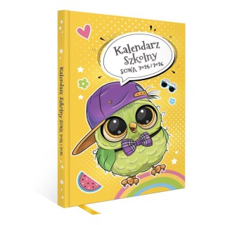 Kalendarz szkolny książkowy A5/72k oprawa twarda Sowa KALPOL.BIS CSNS260001