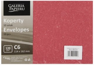 Koperta C6 NK czerwona Wood op10szt GALERIA PAPIERU 282224 GAL