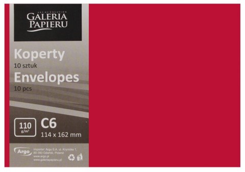 Koperta C6 NK mix cze/ziel op10szt GALERIA PAPIERU 280251 GAL