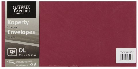 Koperta DL NK bordo gładka op10szt GALERIA PAPIERU 280186 GAL