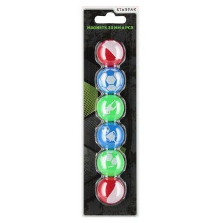 Magnes kolorowy mix Football 30mm op.6szt. STARPAK 546492