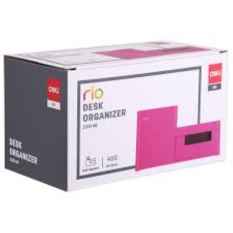 Piórnik na biurko prostokąt różowy DELI EZ25140