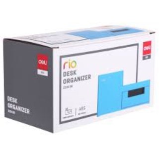 Piórnik na biurko prostokątny niebieski DELI EZ25130