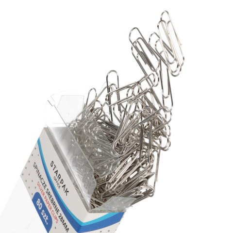 Spinacz metalowy srebrny 80szt etui STARPAK 563702