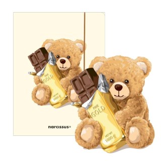 TECZKA Z GUMKA PAP A4 TEDDIES MIS Z CZEKOLA A 10