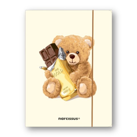 TECZKA Z GUMKA PAP A4 TEDDIES MIS Z CZEKOLA A 10