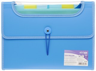 Teczka z gumką PP A4/25mm/6przegródek niebieska STRIGO SF102