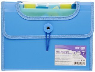 Teczka z gumka PP A5/25mm/6przegródek niebieska STRIGO SF100