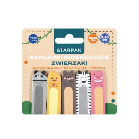 Zakładka indeksująca mix wzorów 5kol Zwierzaki STARPAK 562591