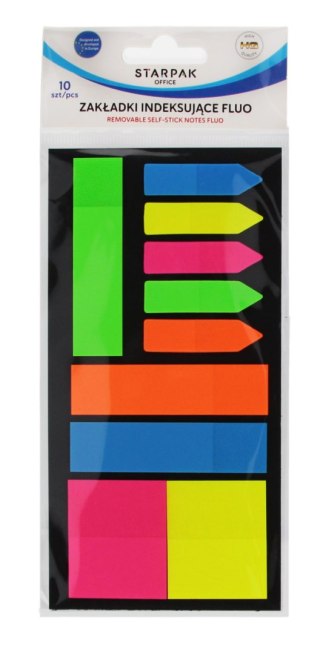 Zakładki indeksujące mix wzorów fluo 10x20k STARPAK 561878