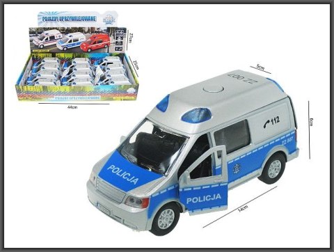 Auto Policja Van metalowe z dźwiękiem 14cm HIPO HKG029