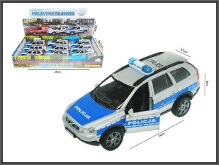 Auto Policja metalowe z dźwiękiem 14cm HIPO HKG002P