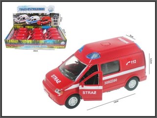 Auto Straż Pożarna metalowe z dźwiękiem 14cm HIPO HKG027