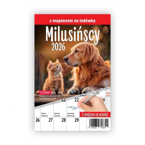 KALENDARZ 138X205 Z MAGNESEM MILUSINSCY OP FOL