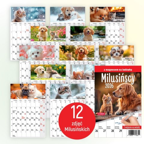 KALENDARZ 138X205 Z MAGNESEM MILUSINSCY OP FOL