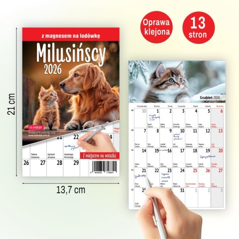 KALENDARZ 138X205 Z MAGNESEM MILUSINSCY OP FOL