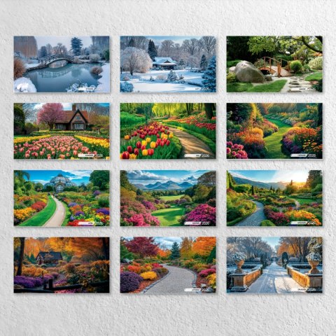 KALENDARZ 6 PLANSZ 33X33 OGRODY OP