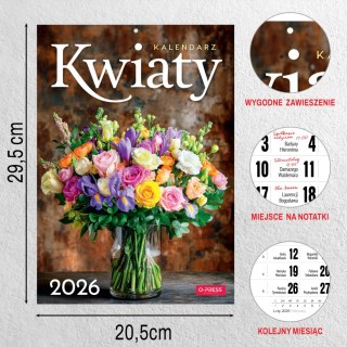 KALENDARZ 6 PLANSZ A4 KWIATY OP